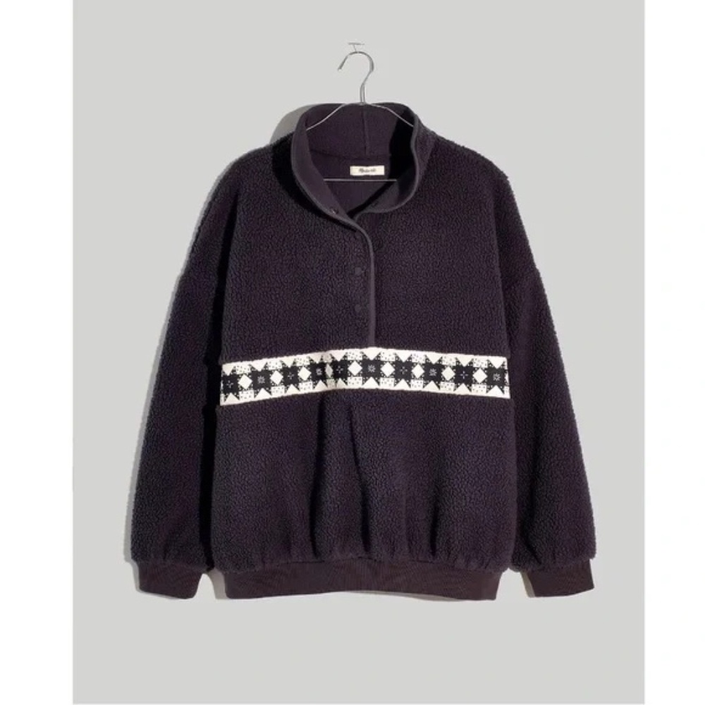 NWOT Madewell (Re)sourced Sherpa Popover Top Sz M